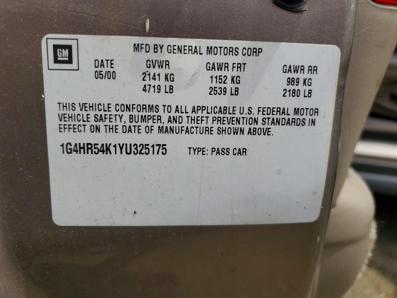 2000 Buick Lesabre Limited Gold vin: 1G4HR54K1YU325175