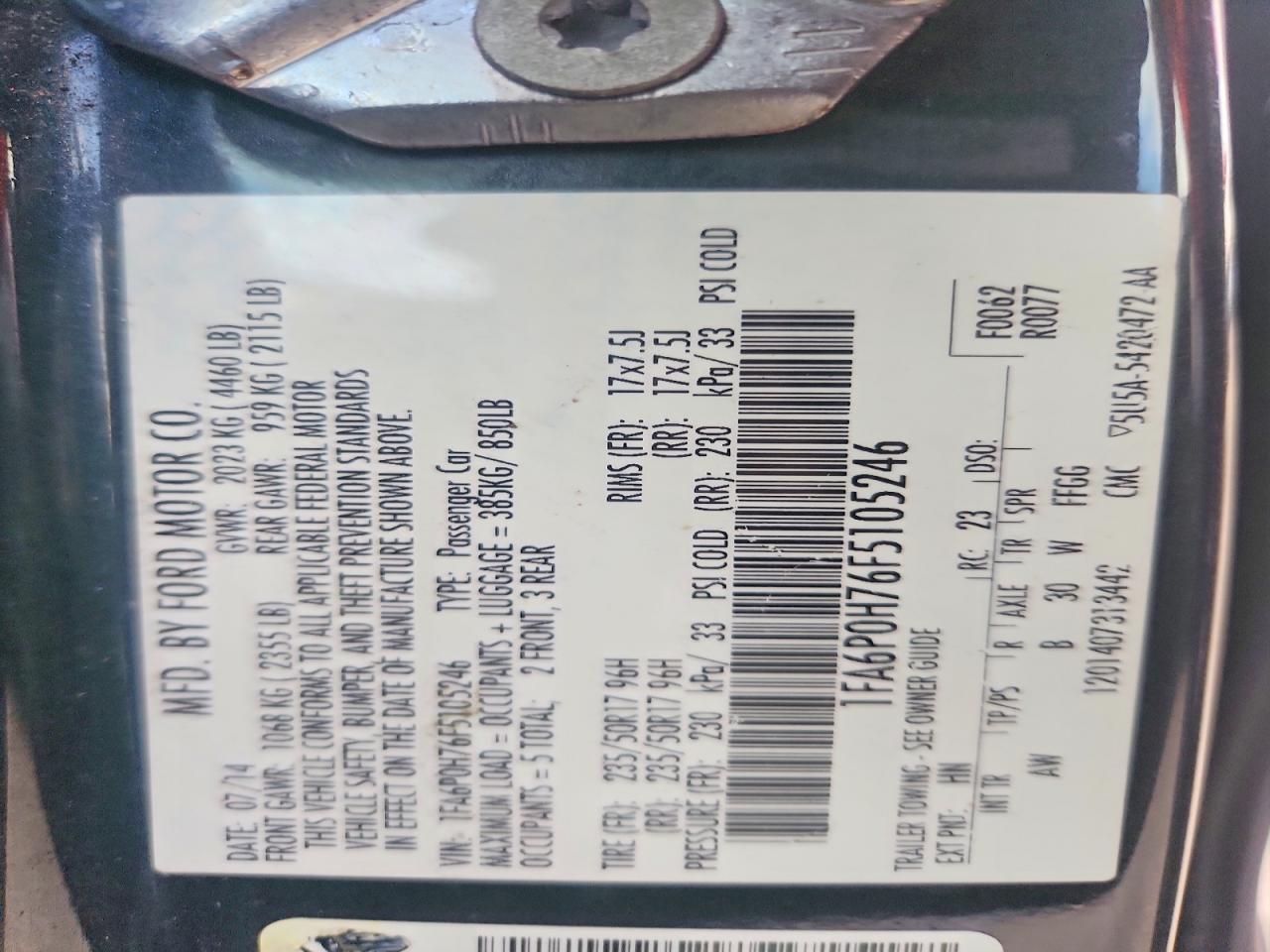 2015 Ford Fusion Se Gray vin: 1FA6P0H76F5105246
