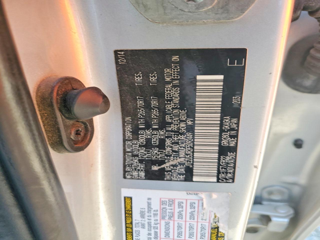 2015 Toyota 4runner Sr5 Silver vin: JTEZU5JR2F5092449