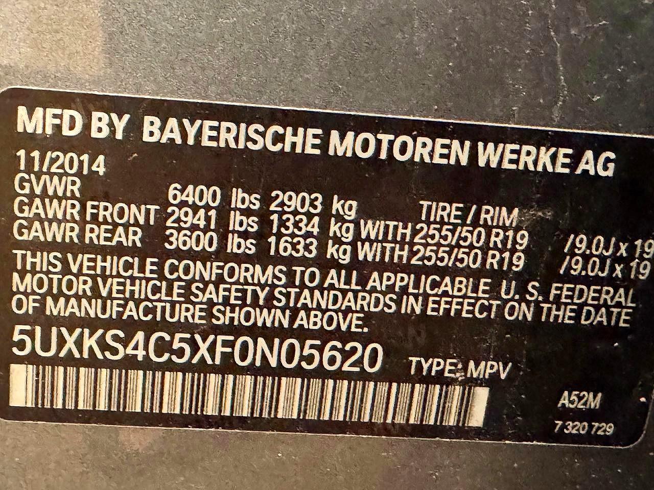 2015 Bmw X5 Xdrive35d Угольный vin: 5UXK54C5XF0N05620