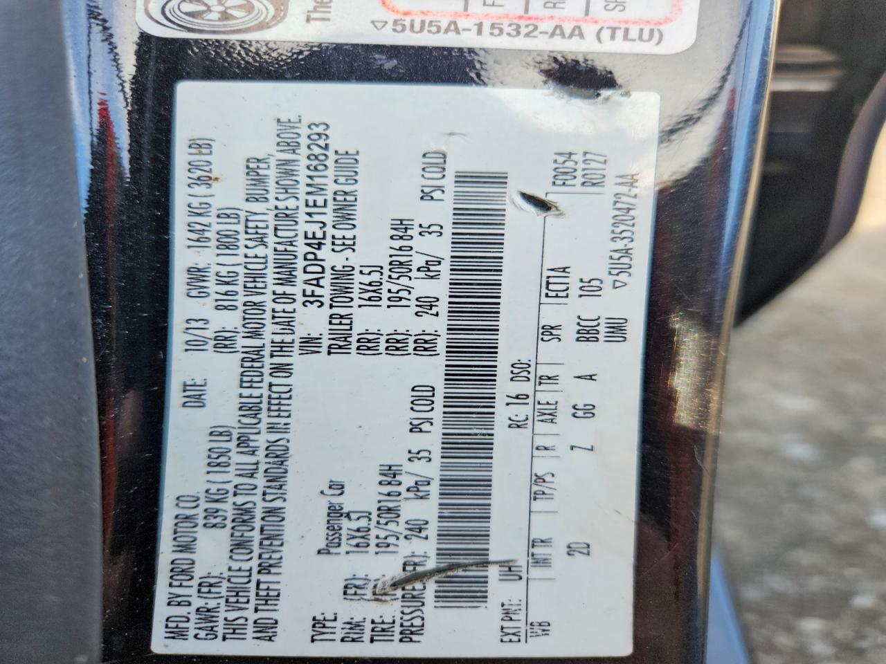 2014 Ford Fiesta Se Black vin: 3FADP4EJ1EM168293