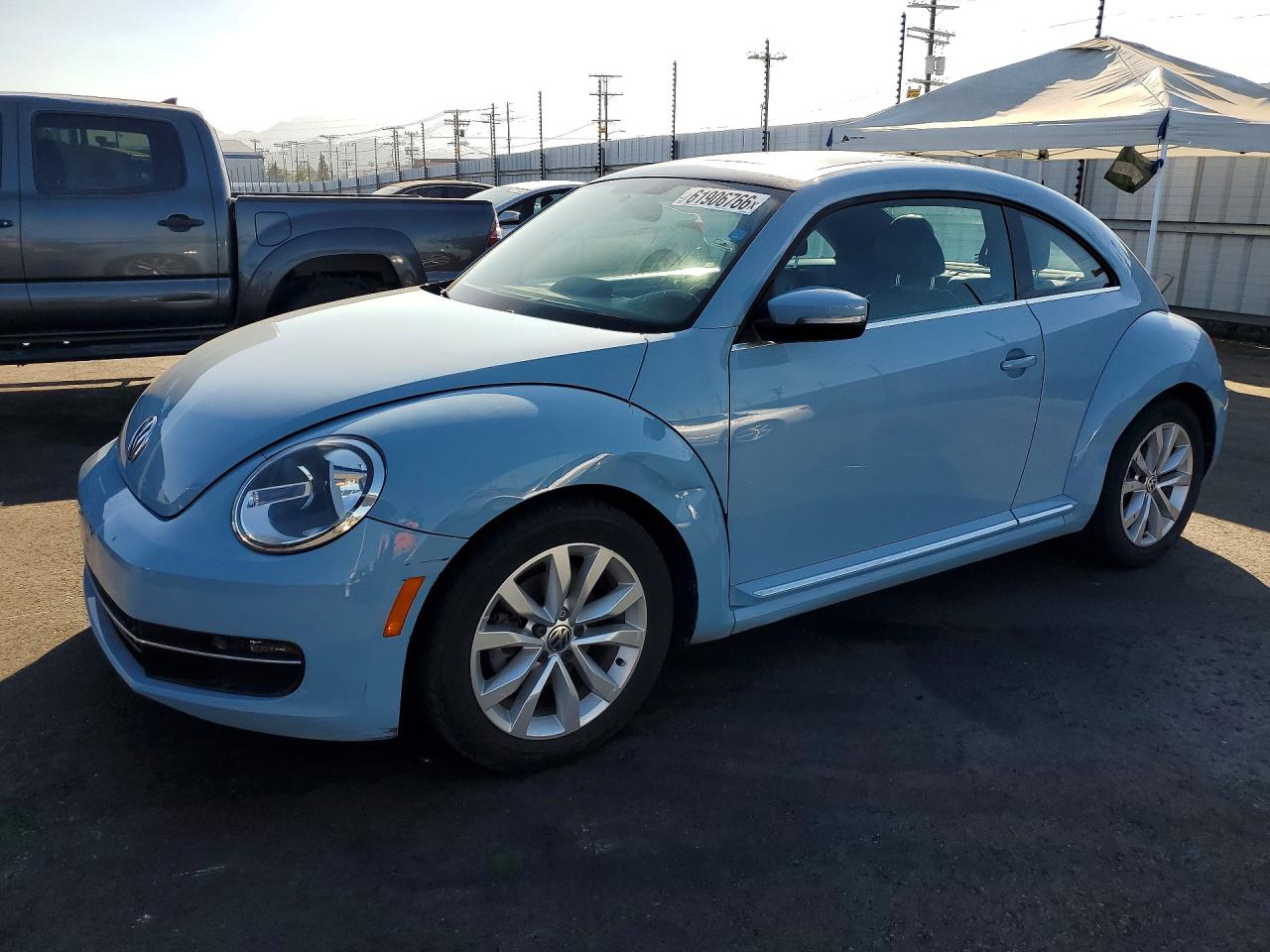 2013 Volkswagen Beetle Blue vin: 3VWJL7AT2DM612844
