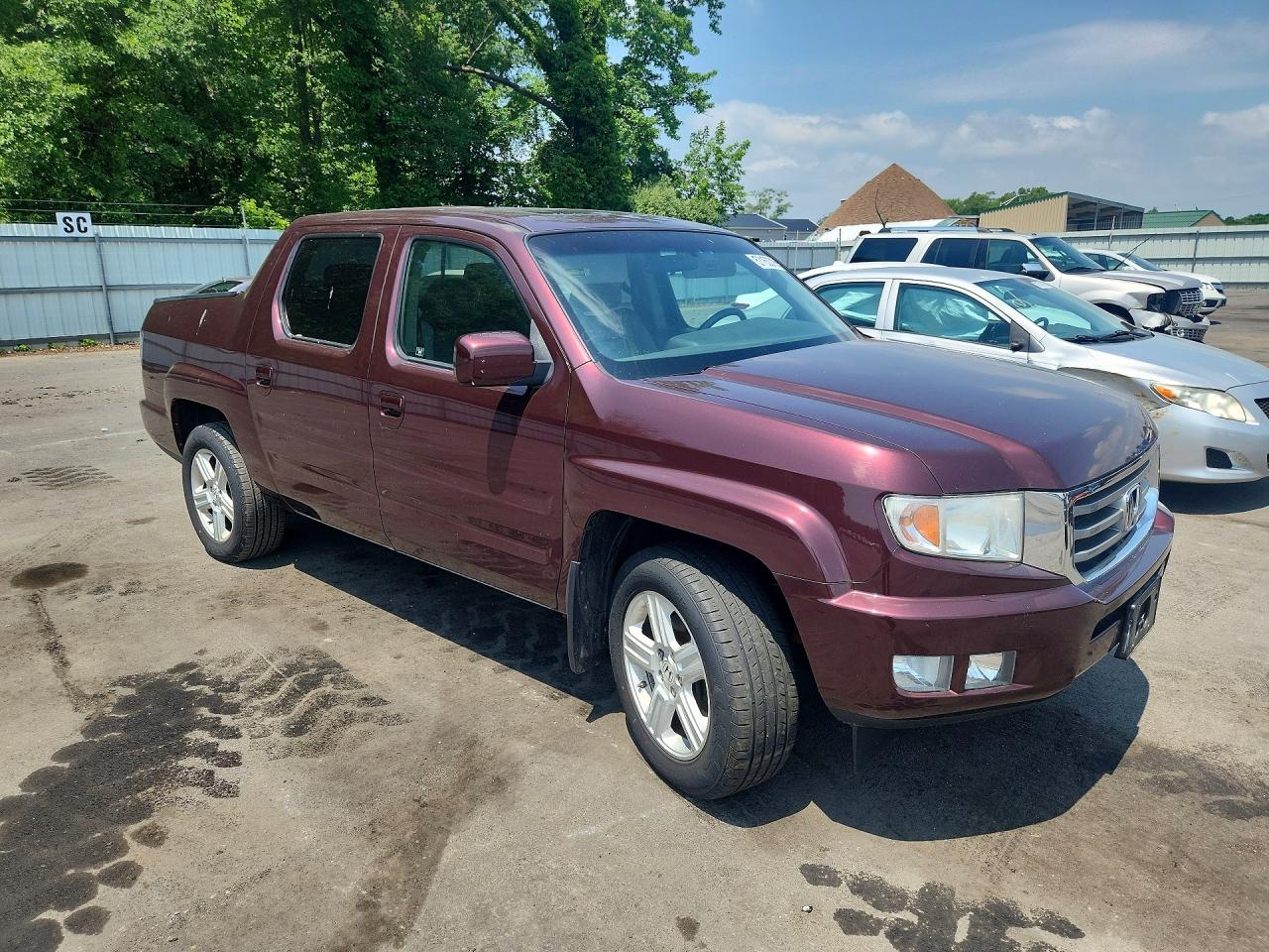 2012 Honda Ridgeline Rtl Maroon vin: 5FPYK1F55CB454179