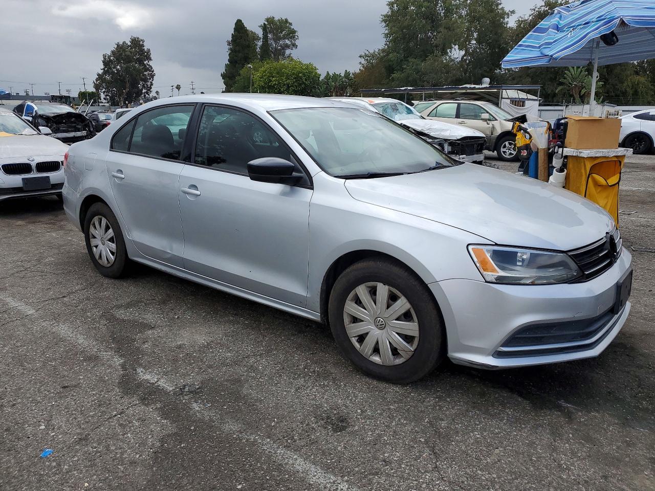 2015 Volkswagen Jetta Base Gray vin: 3VW2K7AJ5FM284666