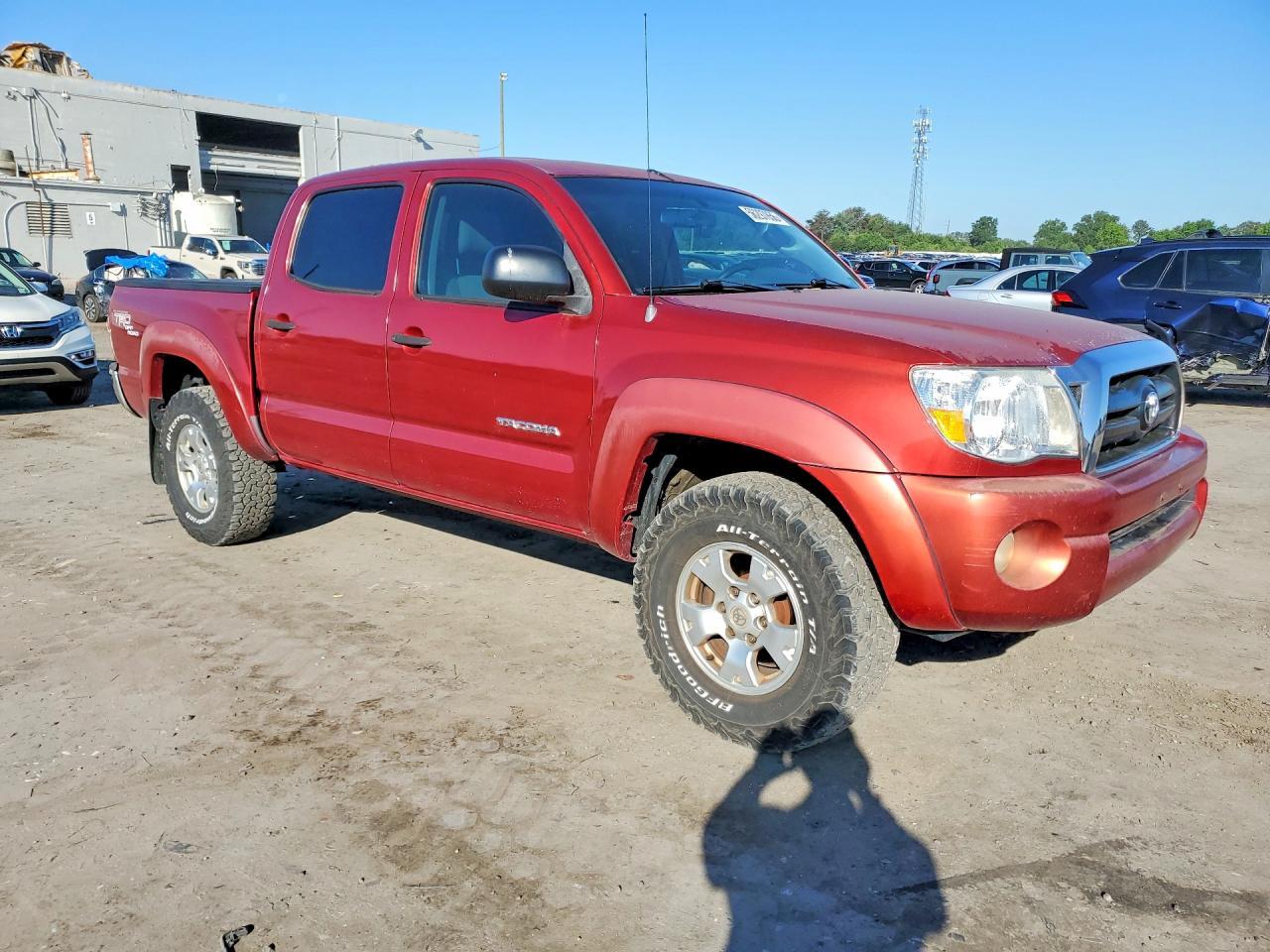 2007 Toyota Tacoma Double Cab Red vin: 5TELU42N97Z368687