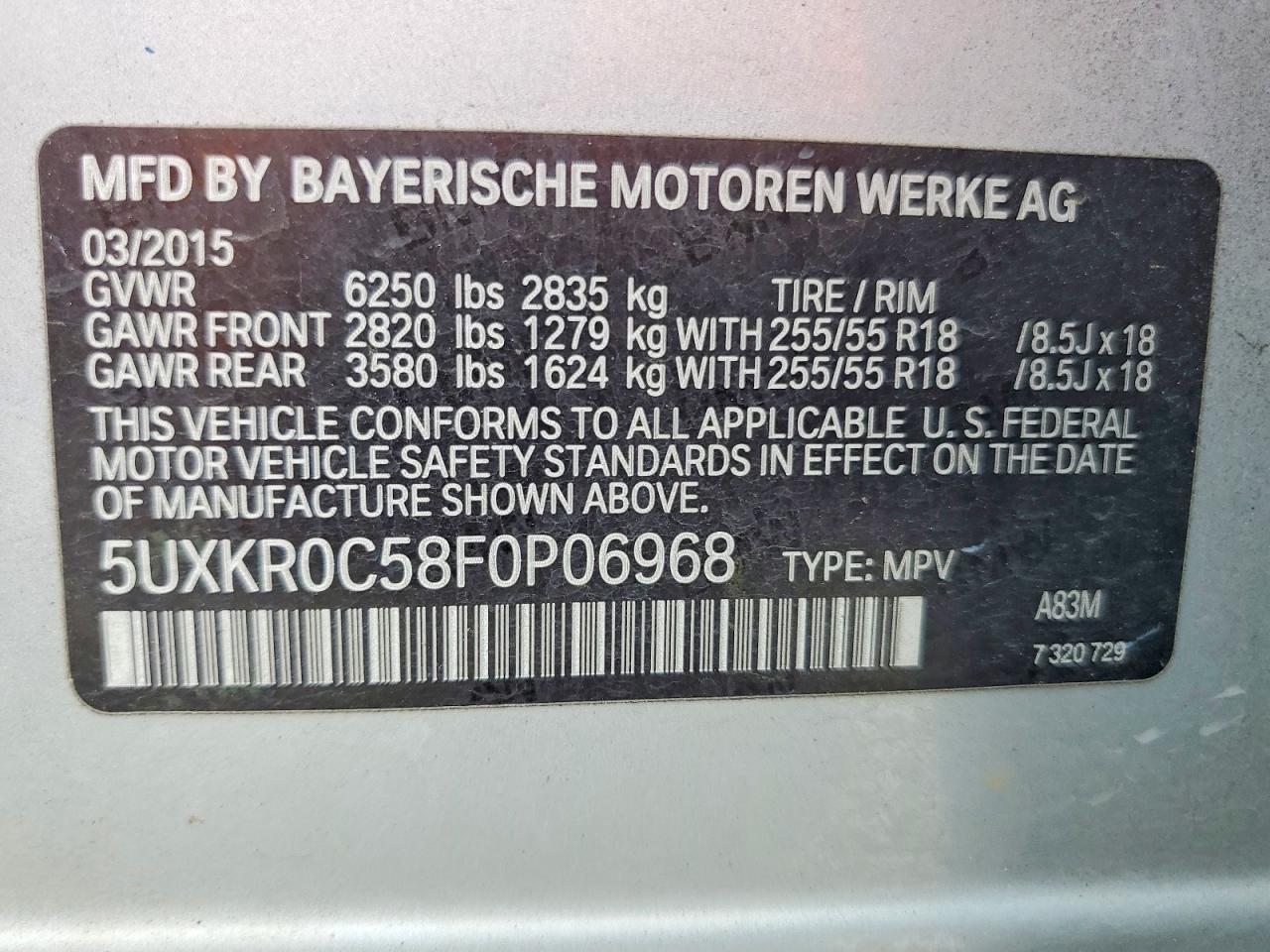 2015 Bmw X5 Xdrive35i Silver vin: 5UXKR0C58F0P06968