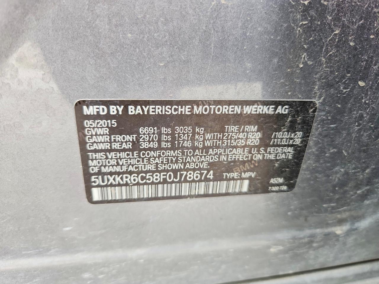 2015 Bmw X5 Xdrive50i Silver vin: 5UXKR6C58F0J78674