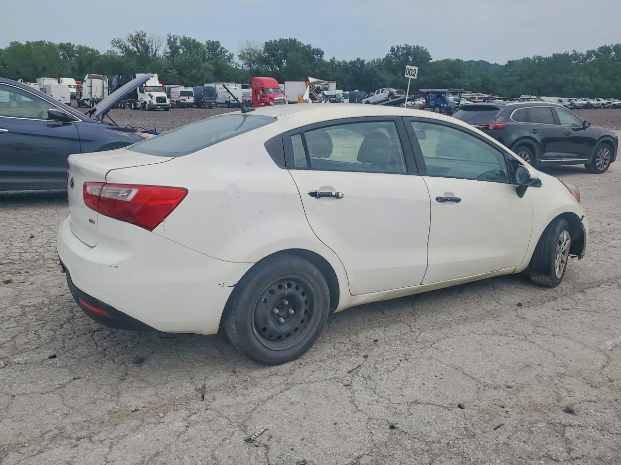 2015 Kia Rio Lx White vin: KNADM4A30F6450935