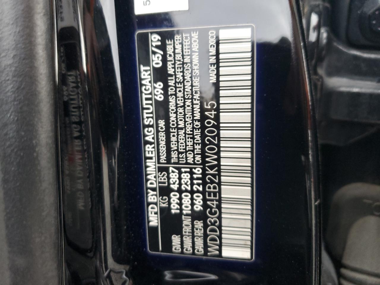 2019 Mercedes-benz A 220 Black vin: WDD3G4EB2KW020945