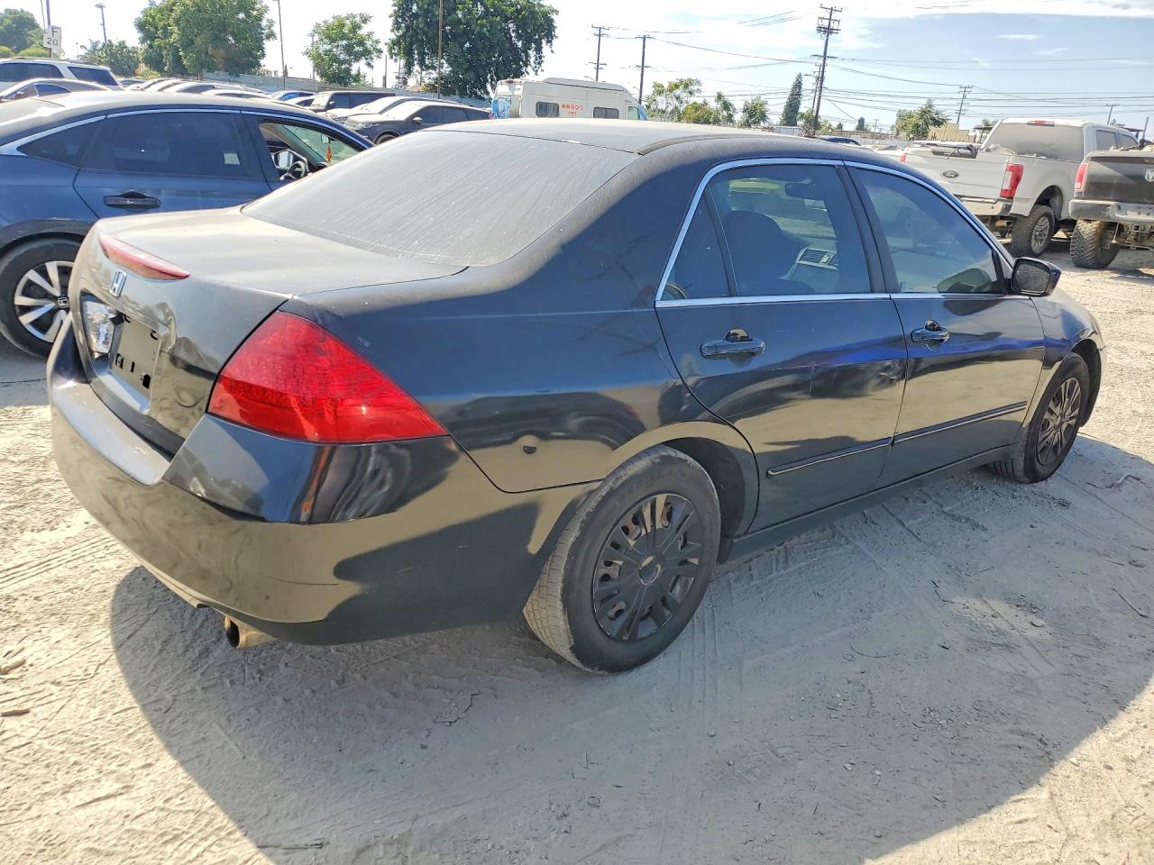 2007 Honda Accord Lx Black vin: 1HGCM56497A221143