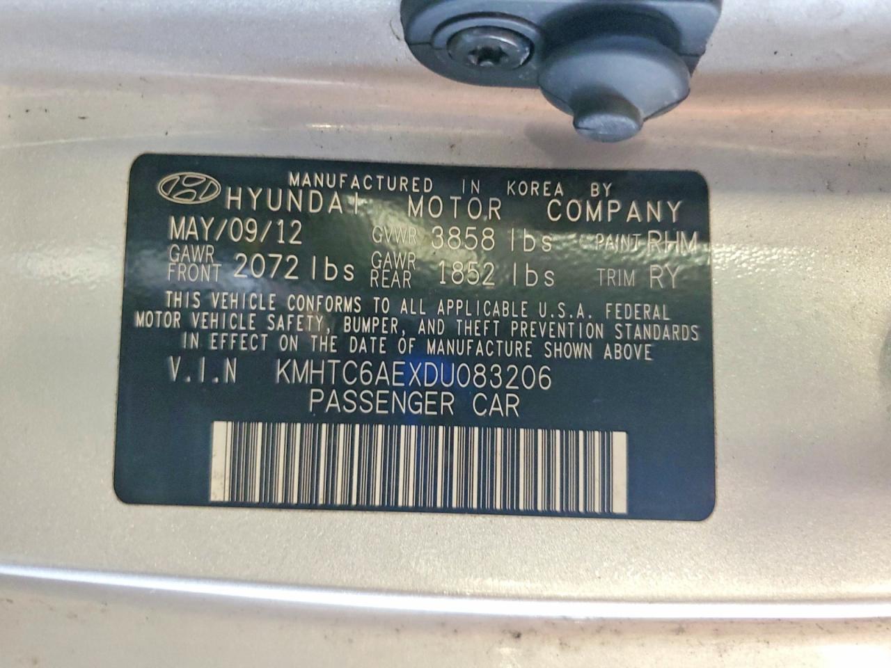 2013 Hyundai Veloster Turbo Silver vin: KMHTC6AEXDU083206