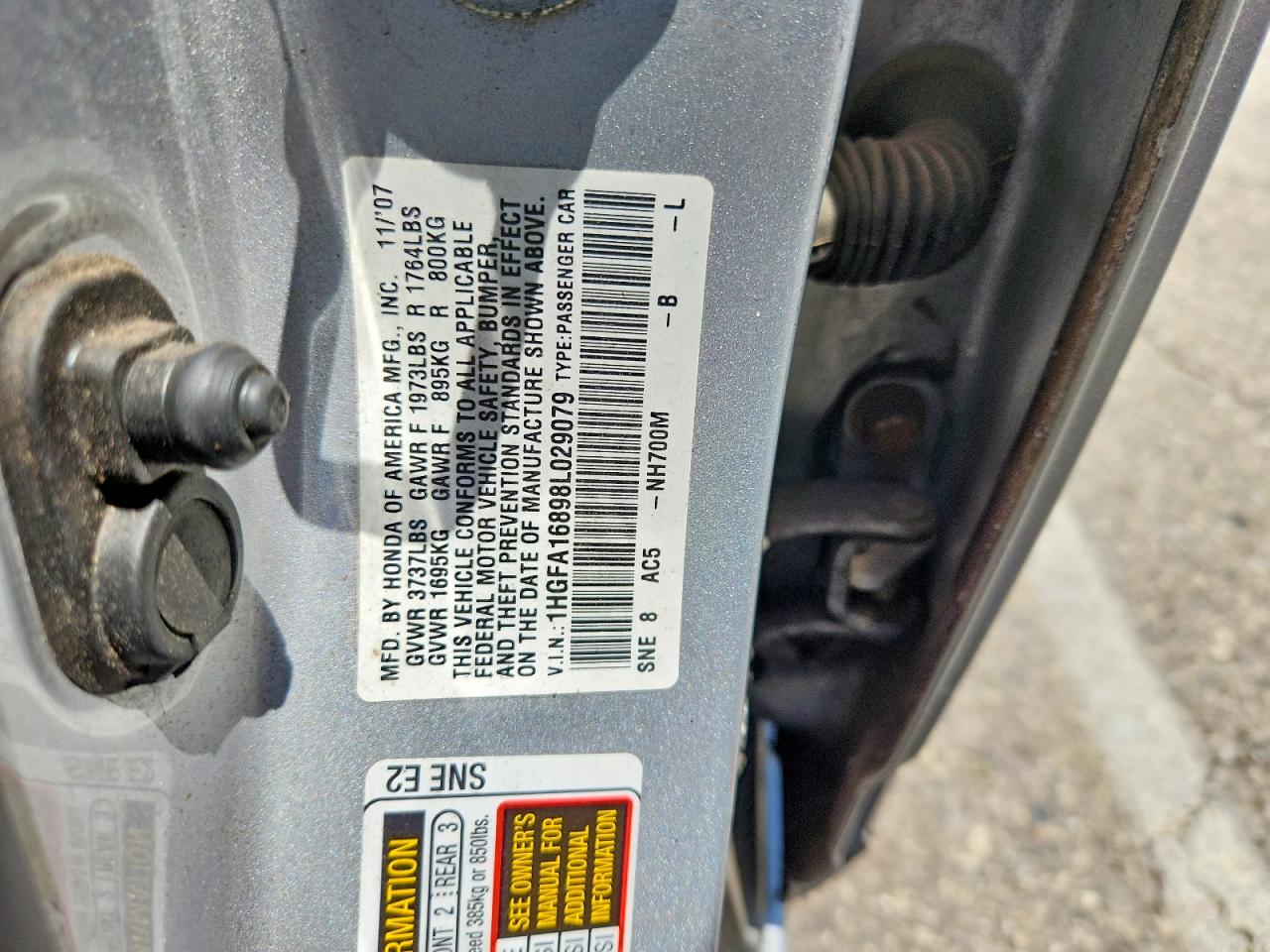 2008 Honda Civic Ex Silver vin: 1HGFA16898L029079