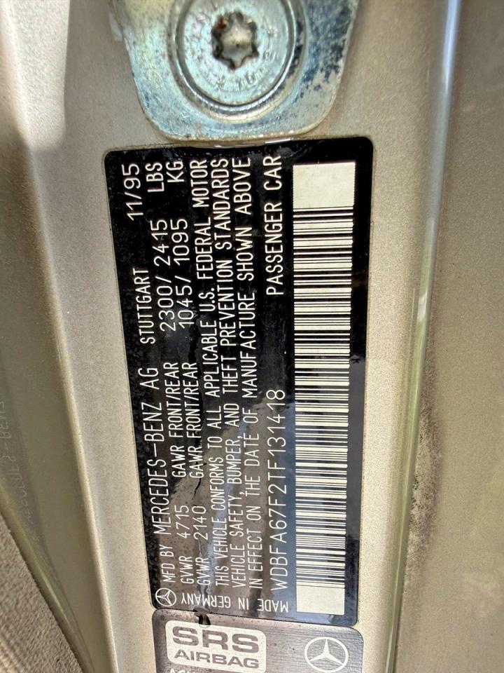 1996 Mercedes-benz Sl 500 Gold vin: WDBFA67F2TF131418