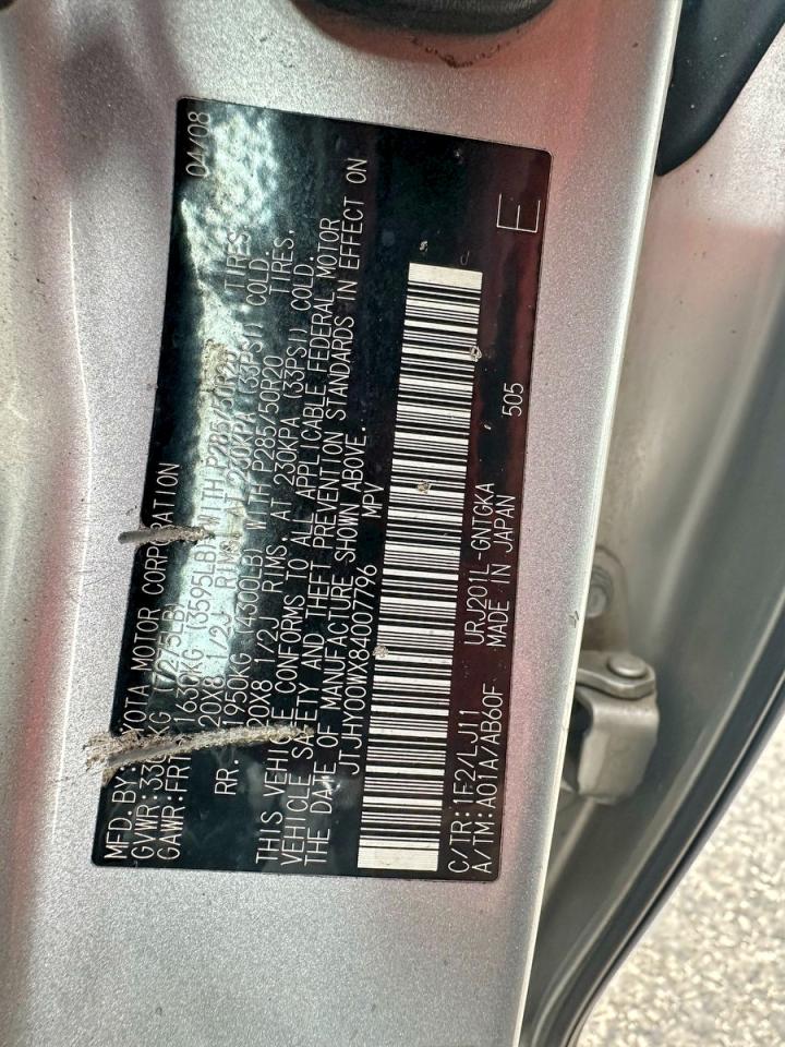 2008 Lexus Lx 570 Silver vin: JTJHY00WX84007796