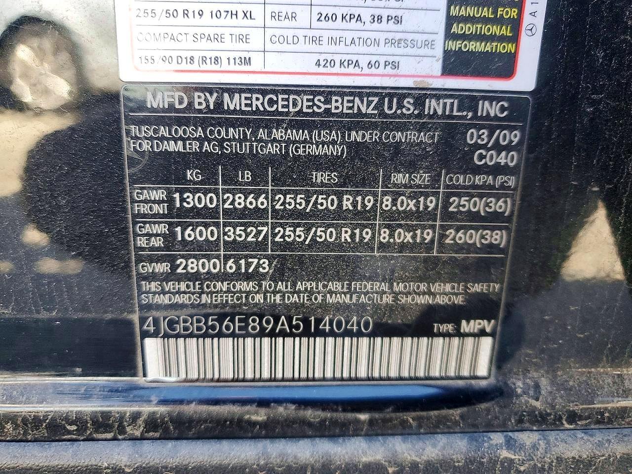 2009 Mercedes-benz Ml 350 Черный vin: 4JGBB56E89A514040