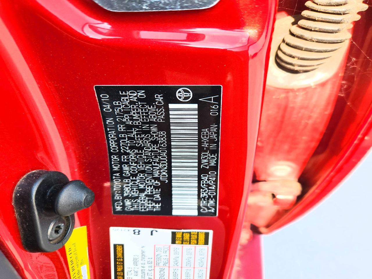 2010 Toyota Prius Iii Red vin: JTDKN3DU0A0163838