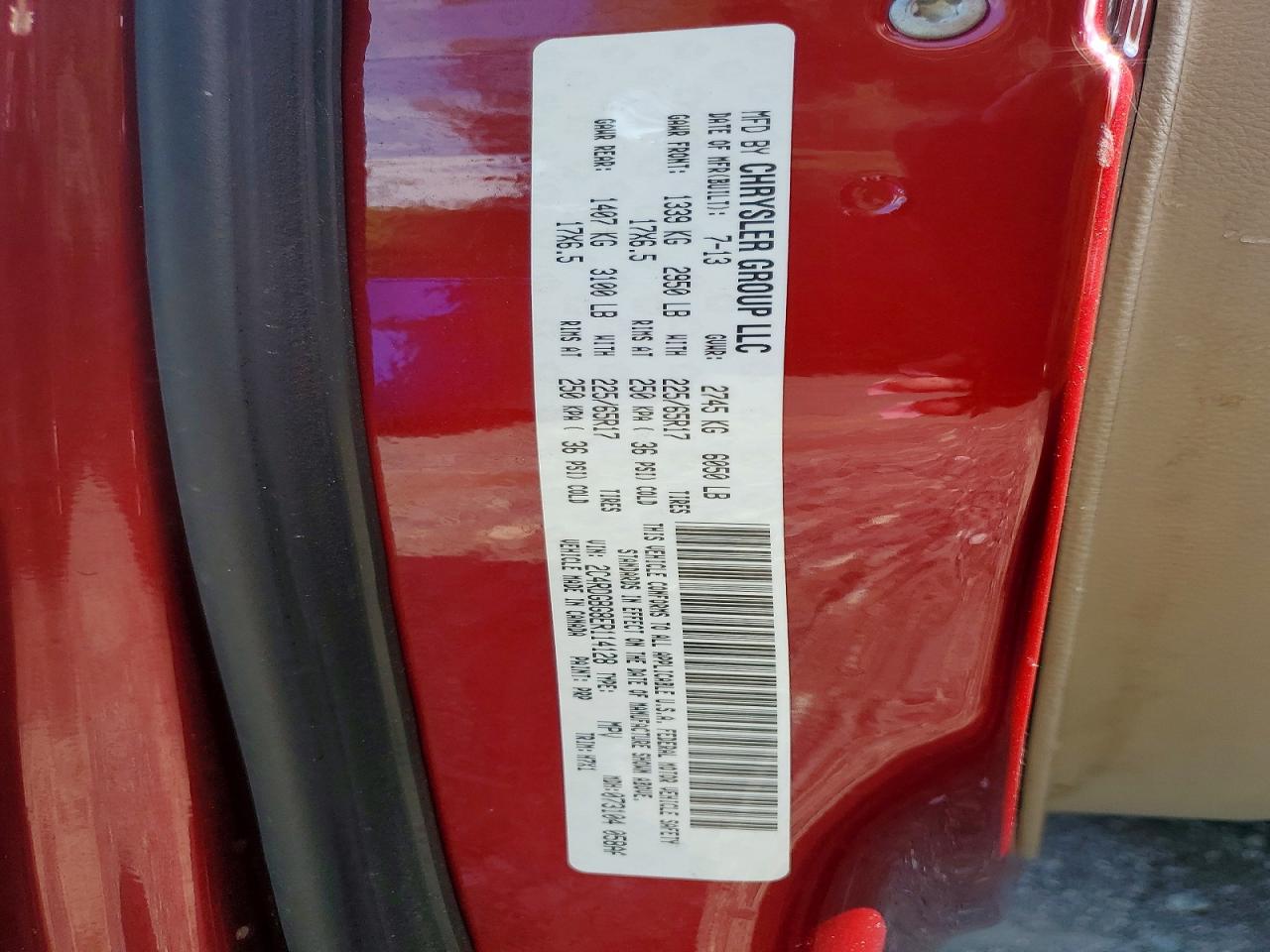 2014 Dodge Grand Caravan Se Burgundy vin: 2C4RDGBG8ER114128