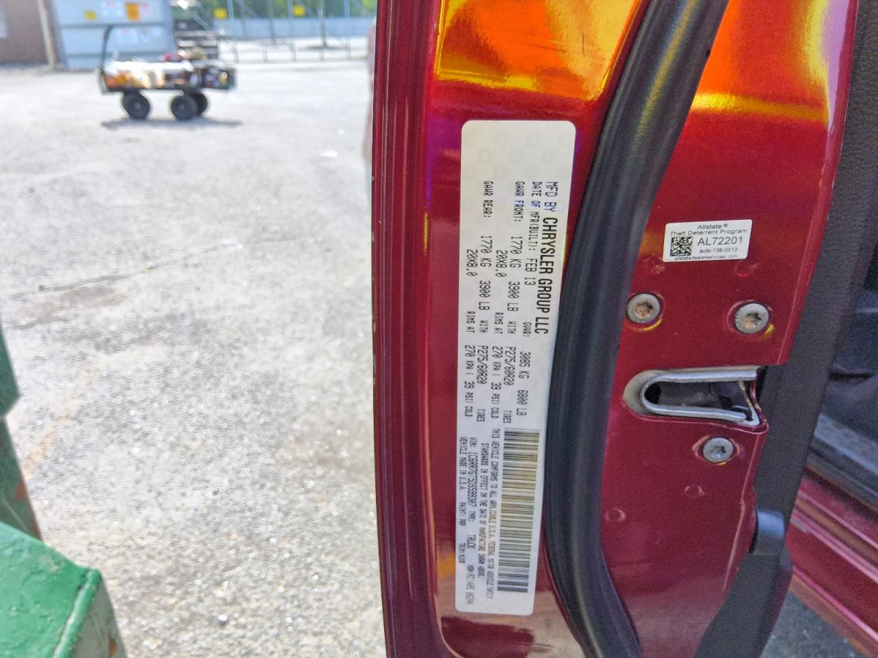 2013 Ram 1500 Slt Burgundy vin: 1C6RR7GT5DS599307