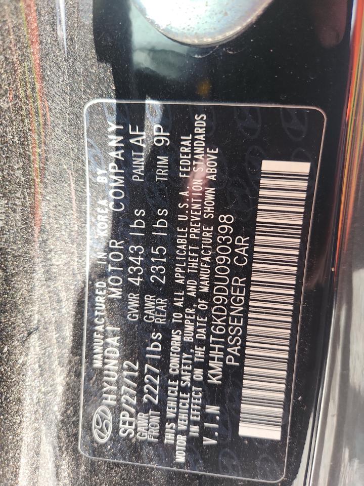 2013 Hyundai Genesis Coupe 2.0t Black vin: KMHHT6KD9DU090398