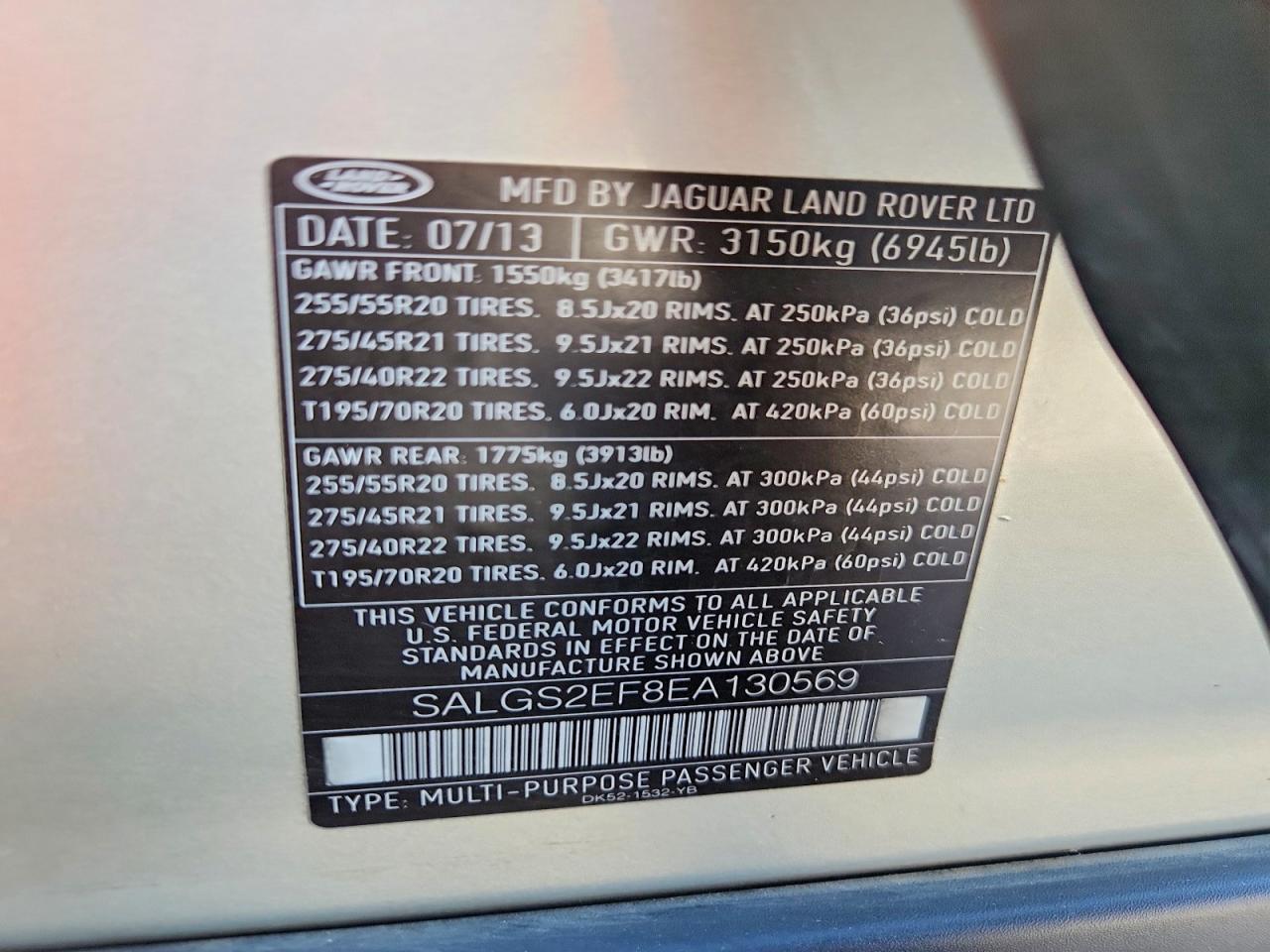 2014 Land Rover Range Rover Supercharged Beige vin: SALGS2EF8EA130569