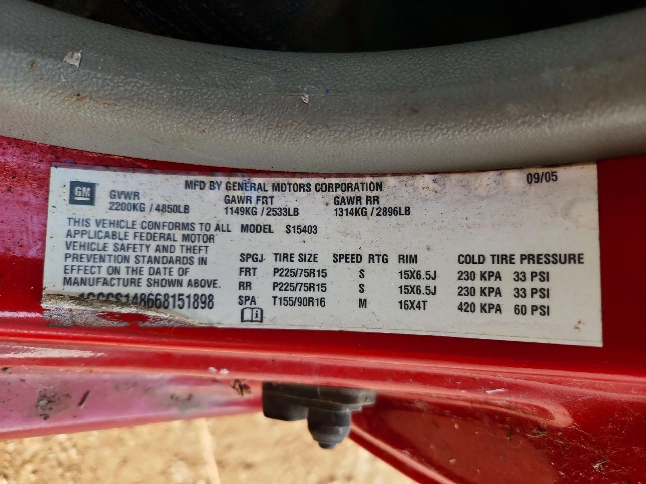 2006 Chevrolet Colorado Красный vin: 1GCCS148668151898