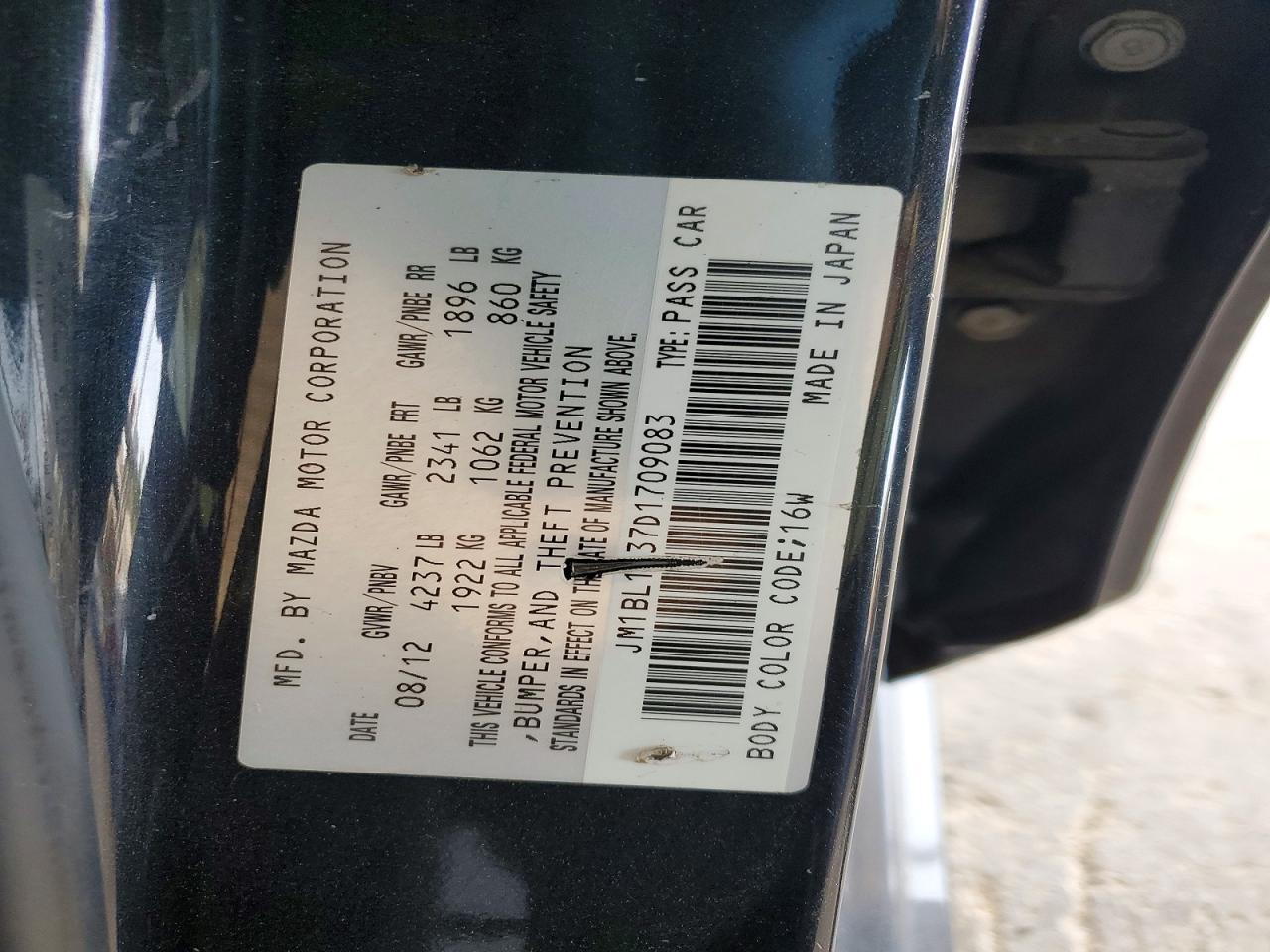 2013 Mazda Speed 3 Black vin: JM1BL1L37D1709083
