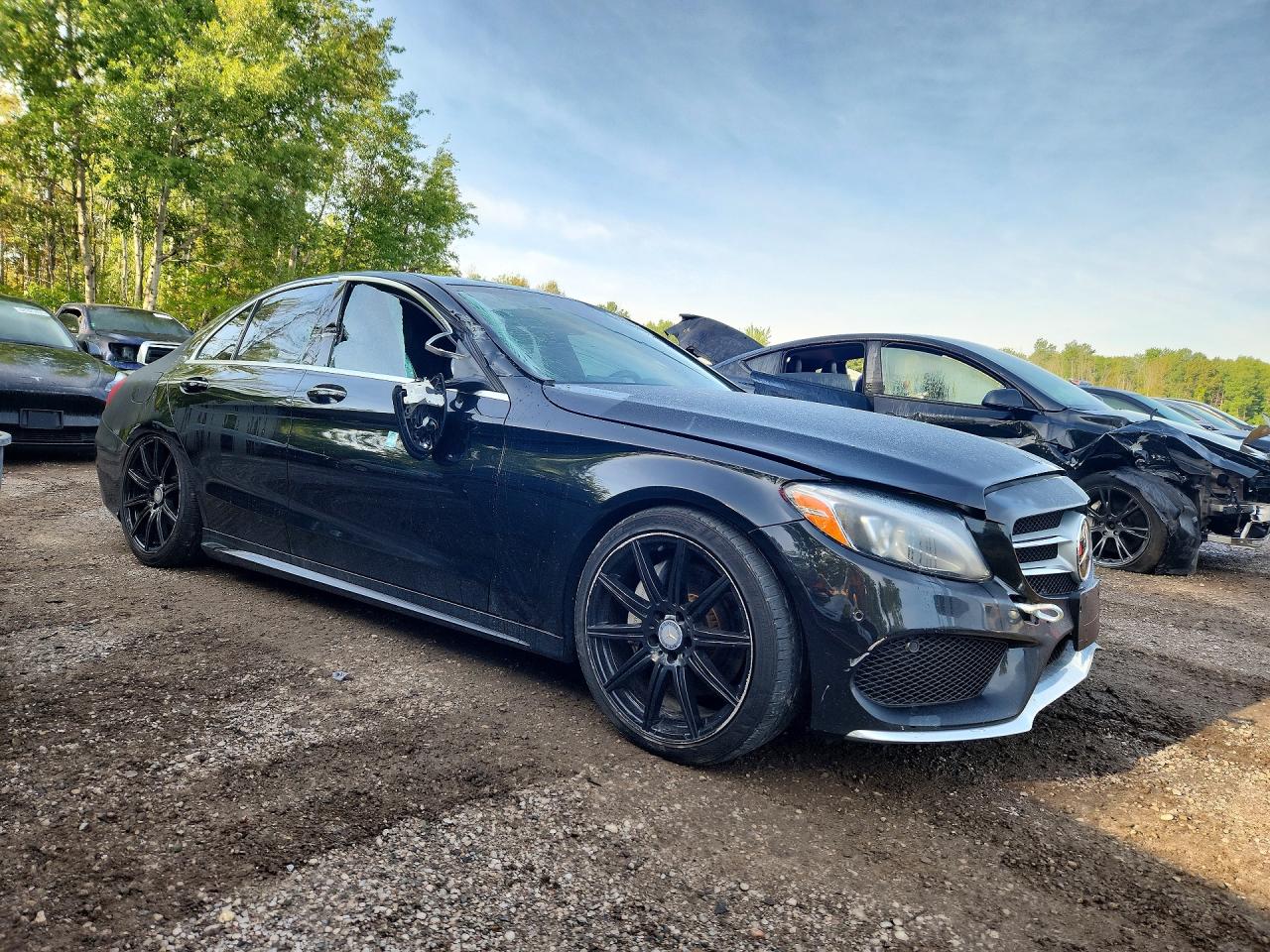 2015 Mercedes-benz C 400 4matic Black vin: 55SWF6GB3FU063296