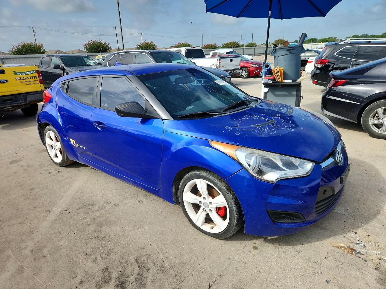 2013 Hyundai Veloster Base Blue vin: KMHTC6AD3DU140899