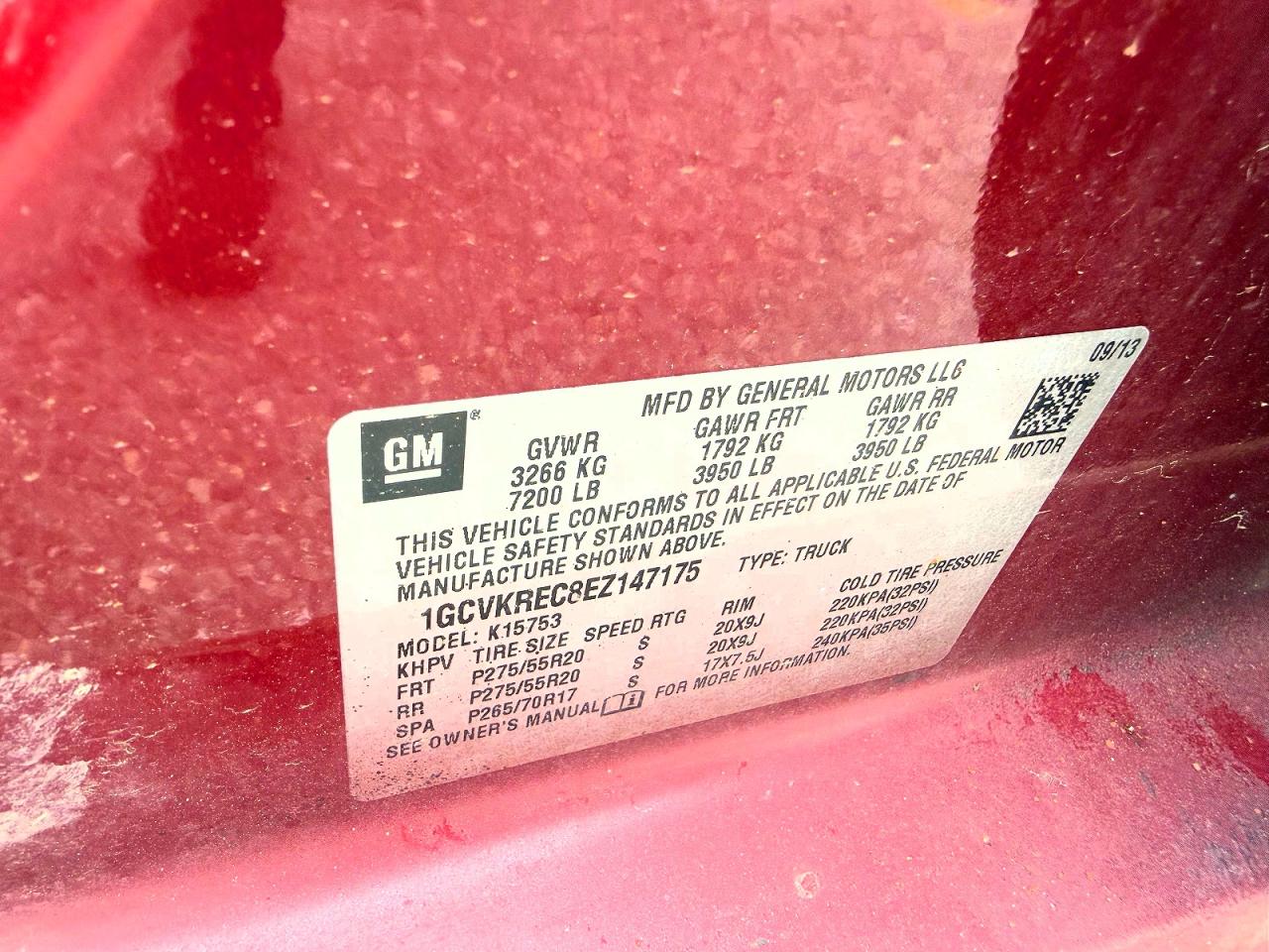 2014 Chevrolet Silverado K1500 Lt Red vin: 1GCVKREC8EZ147175