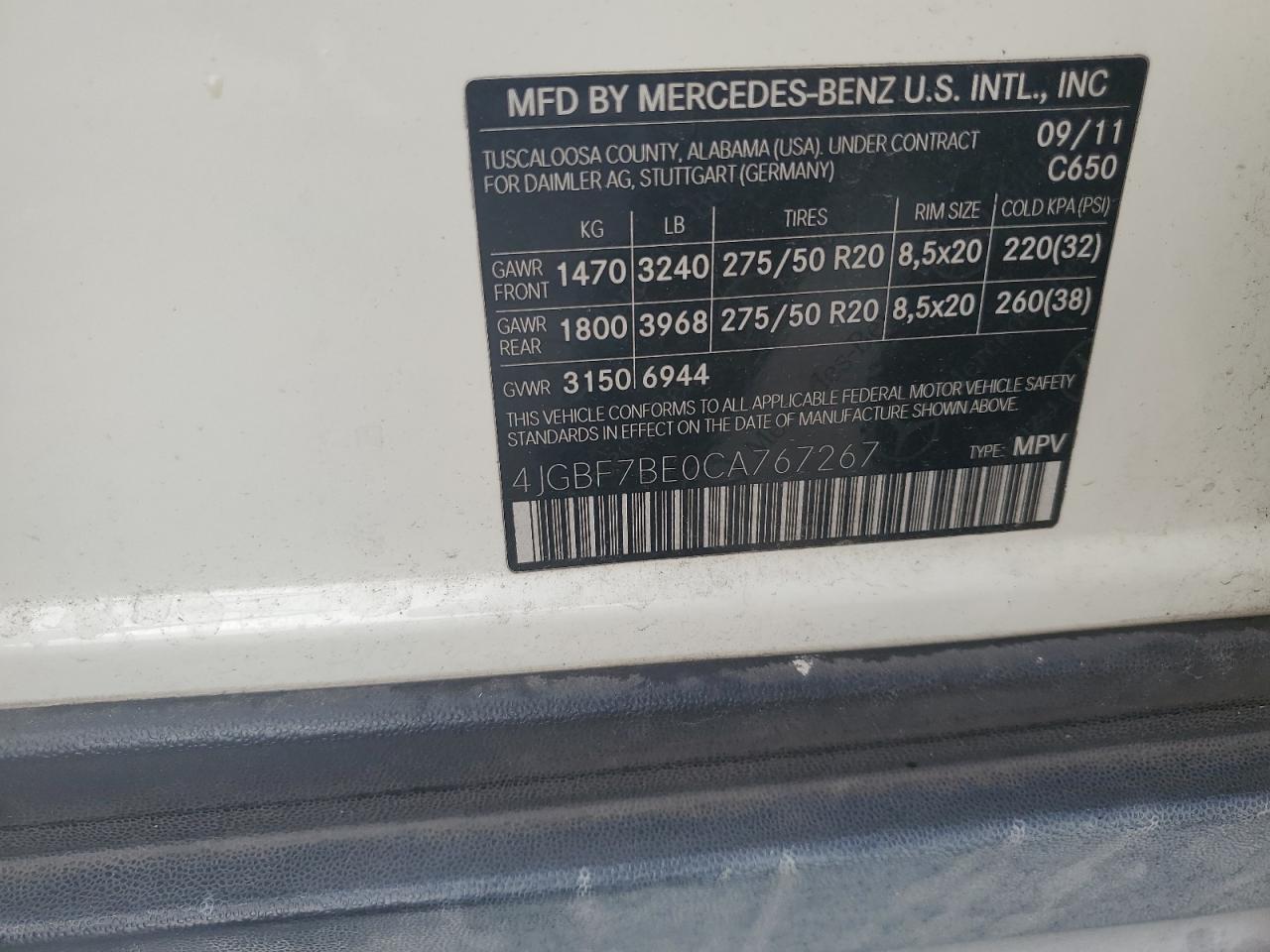 2012 Mercedes-benz Gl 450 4matic Белый vin: 4JGBF7BE0CA767267