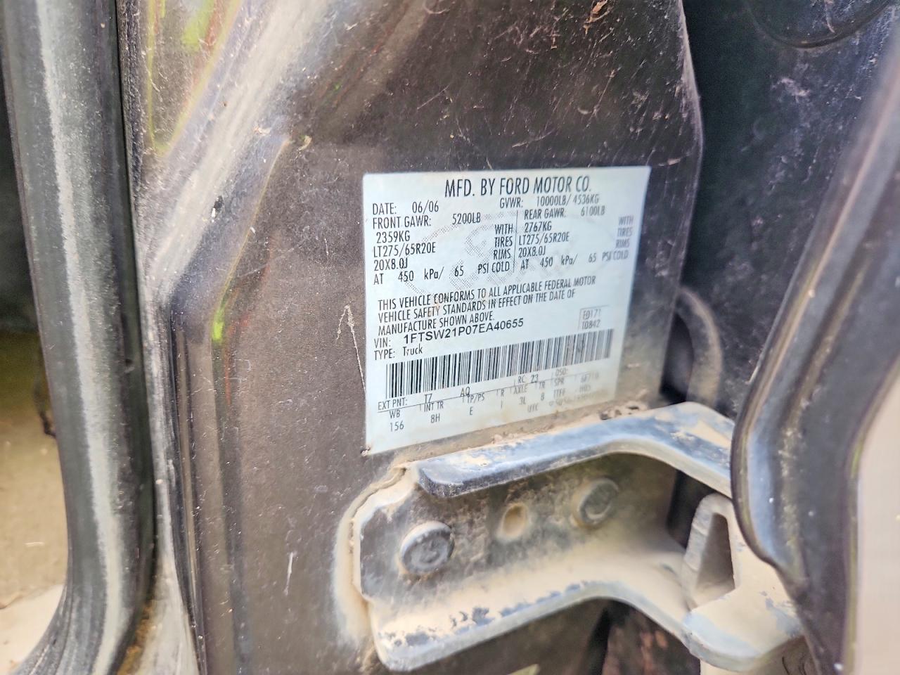 2007 Ford F250 Super Duty Gray vin: 1FTSW21P07EA40655