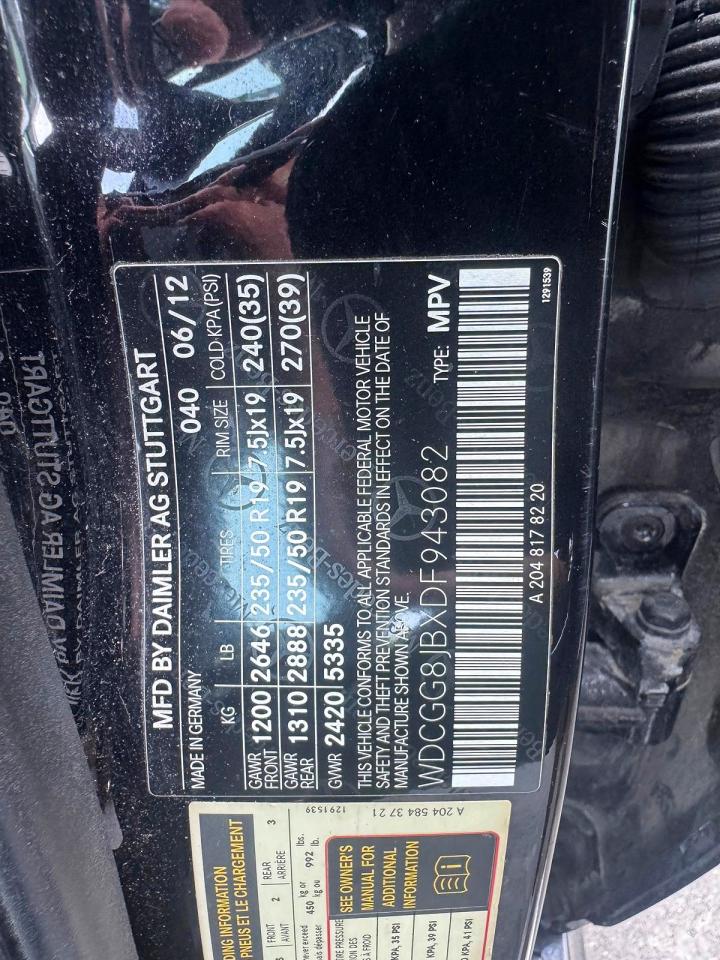 2013 Mercedes-benz Glk 350 4matic Black vin: WDCGG8JBXDF943082