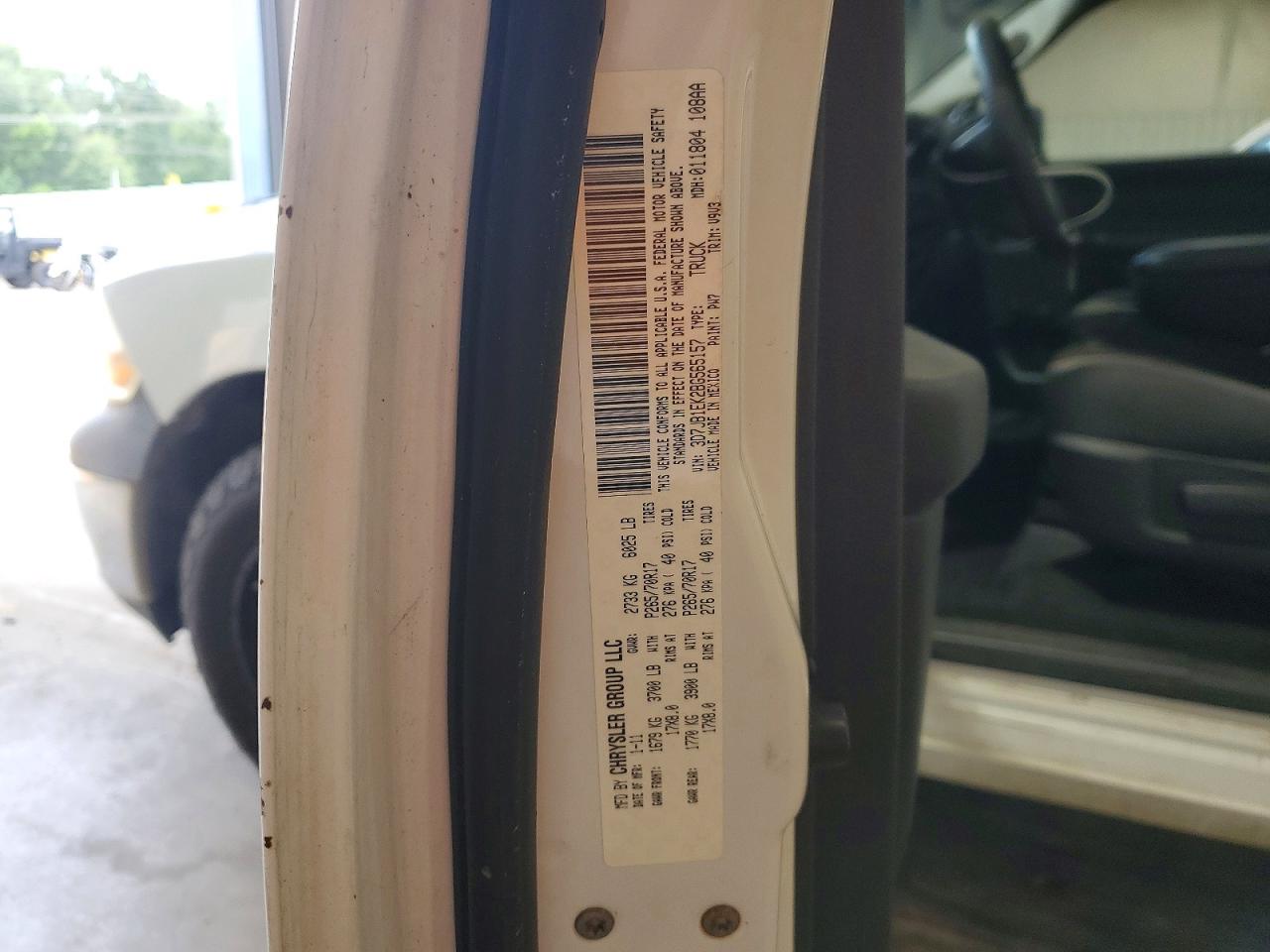 2011 Dodge Ram 1500 White vin: 3D7JB1EK2BG565157