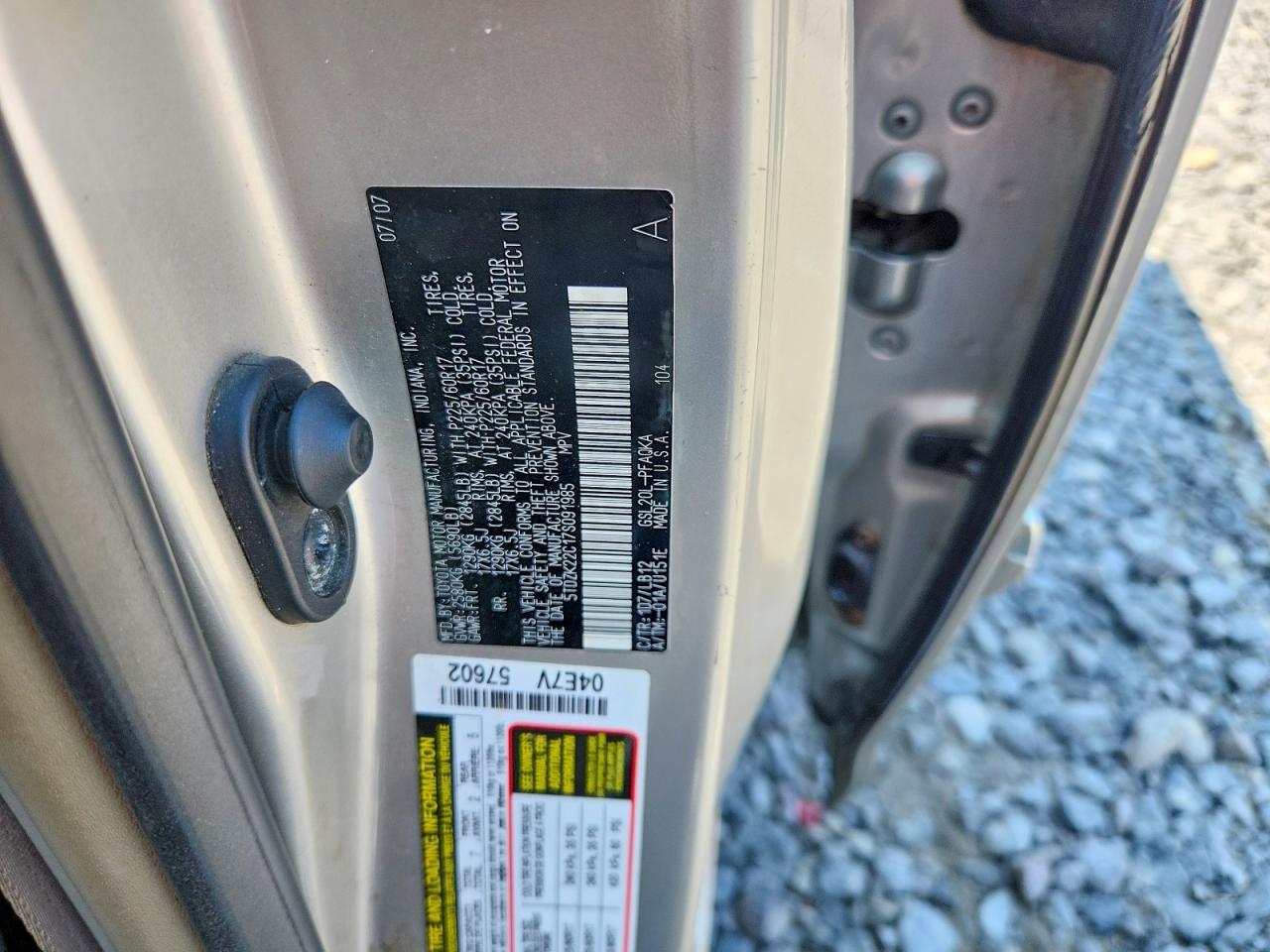 2007 Toyota Sienna Xle Limited 7-passenger Silver vin: 5TDZK22C17S091985