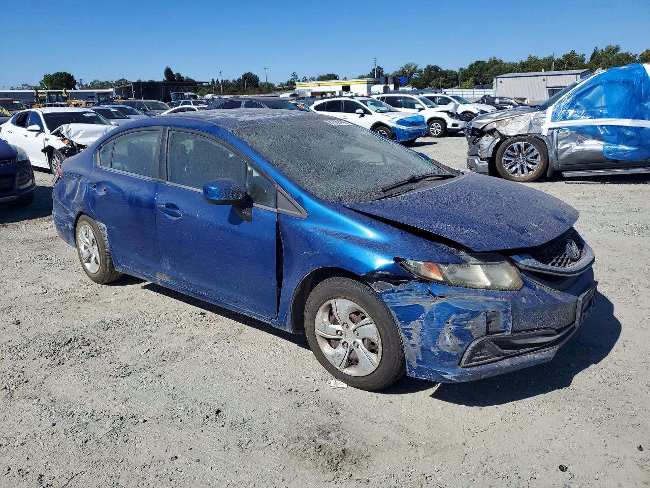 2013 Honda Civic Lx Blue vin: 19XFB2F58DE257567