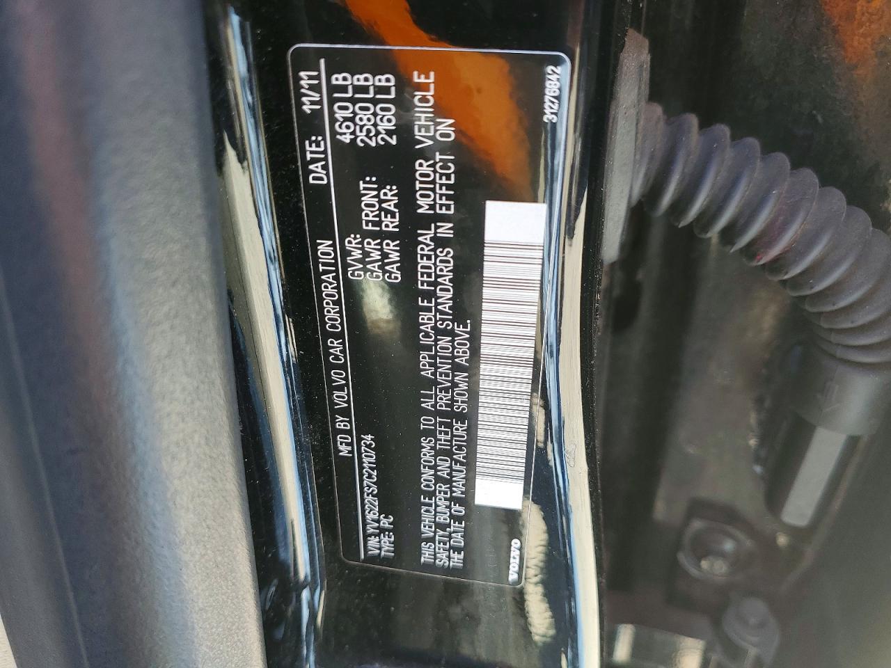 2012 Volvo S60 T5 Black vin: YV1622FS7C2110734