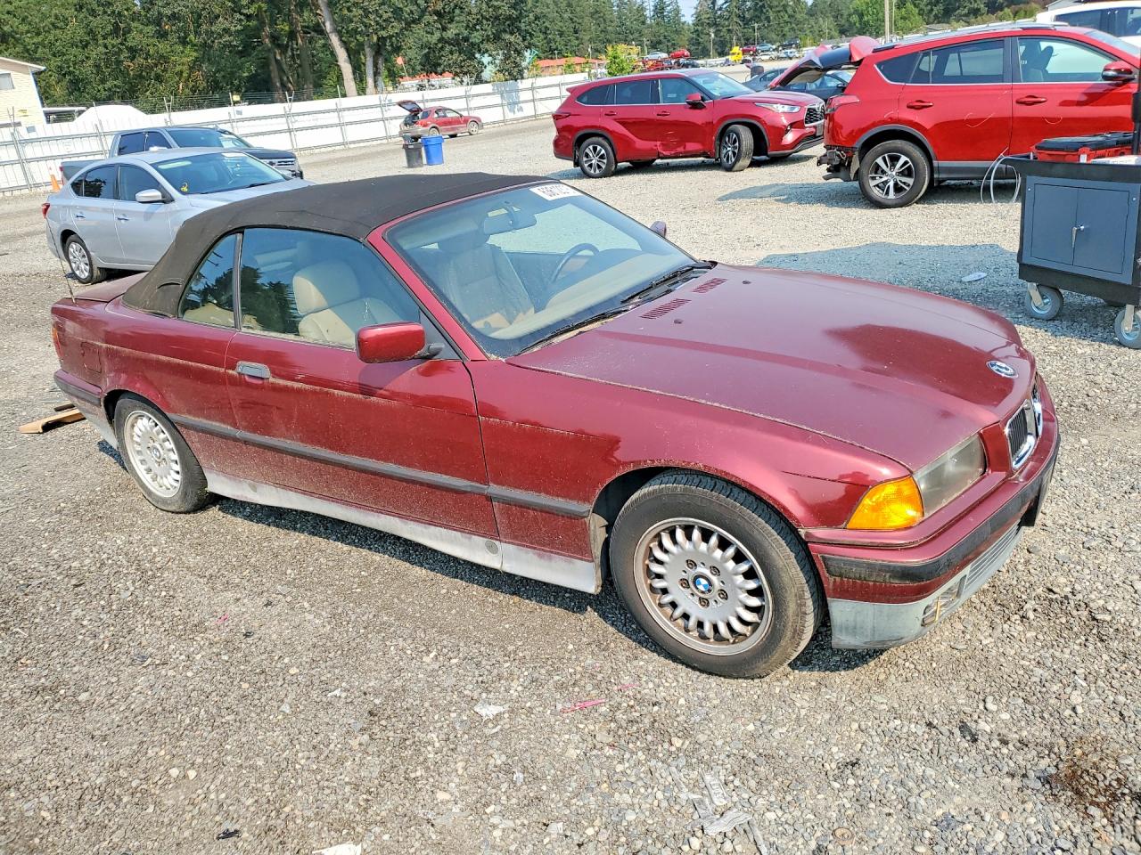 1994 Bmw 325 Ic Automatic Red vin: WBABJ6323RJD32950
