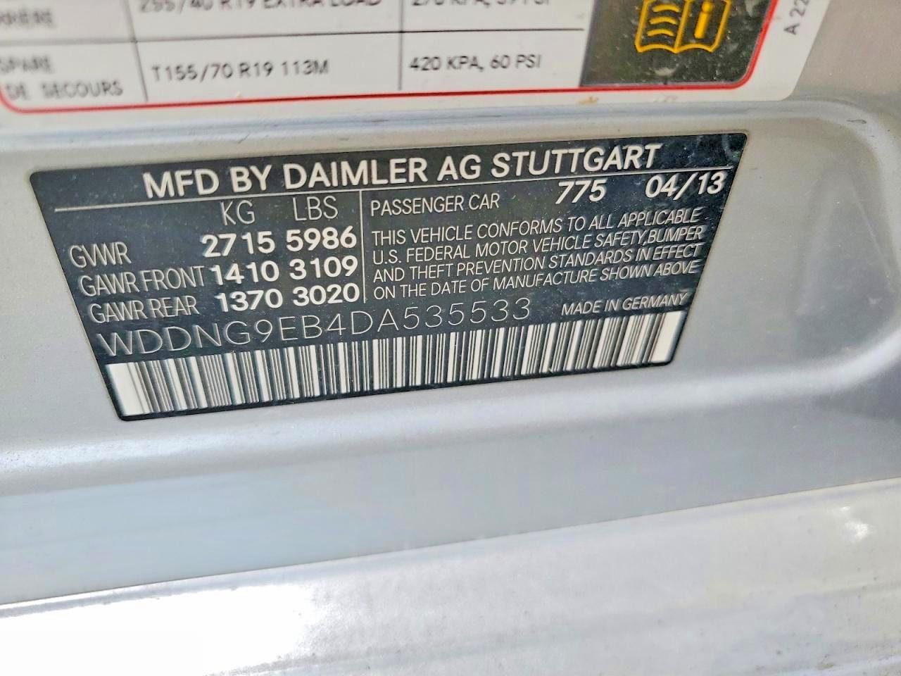 2013 Mercedes-benz S 550 4matic Silver vin: WDDNG9EB4DA535533
