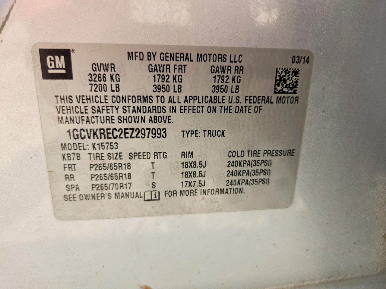 2014 Chevrolet Silverado K1500 Lt Silver vin: 1GCVKREC2EZ297993