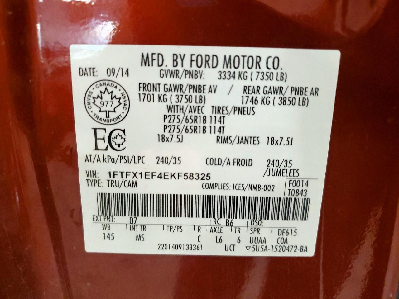 2014 Ford F150 Super Cab Maroon vin: 1FTFX1EF4EKF58325