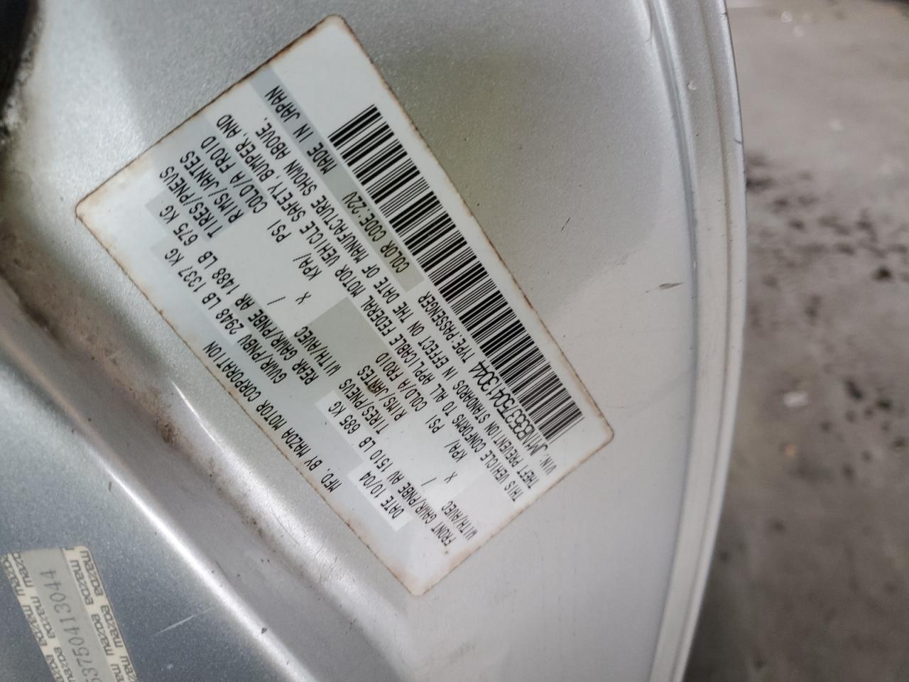 2005 Mazda Mx-5 Miata Base Silver vin: JM1NB353750413044