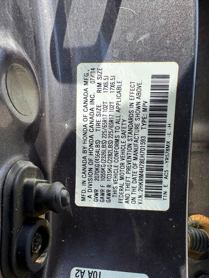 2014 Honda Cr-v Exl Charcoal vin: 2HKRM4H78EH701593