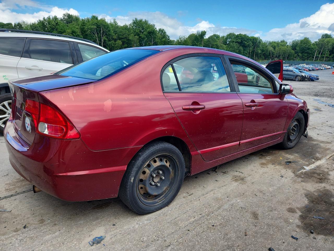 2008 Honda Civic Lx Red vin: 1HGFA16558L055670