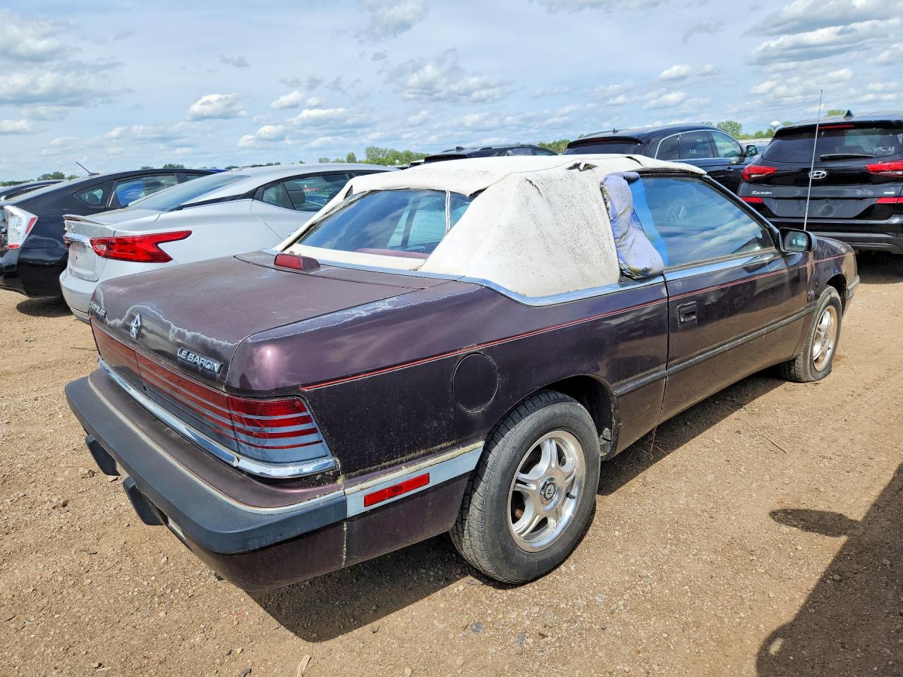 1991 Chrysler Lebaron Purple vin: 1C3XJ4536MG100515