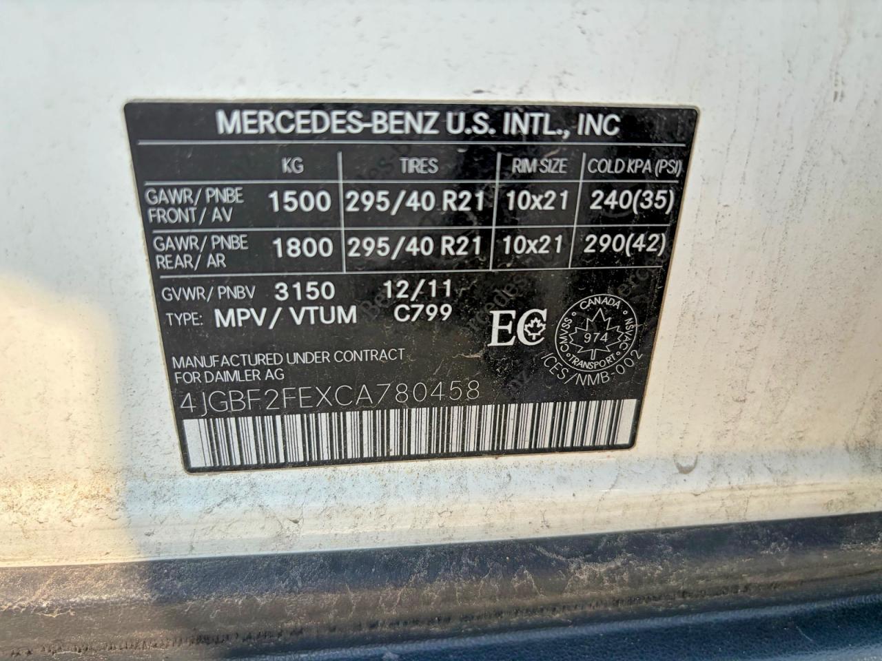 2012 Mercedes-benz Gl 350 Bluetec White vin: 4JGBF2FEXCA780458