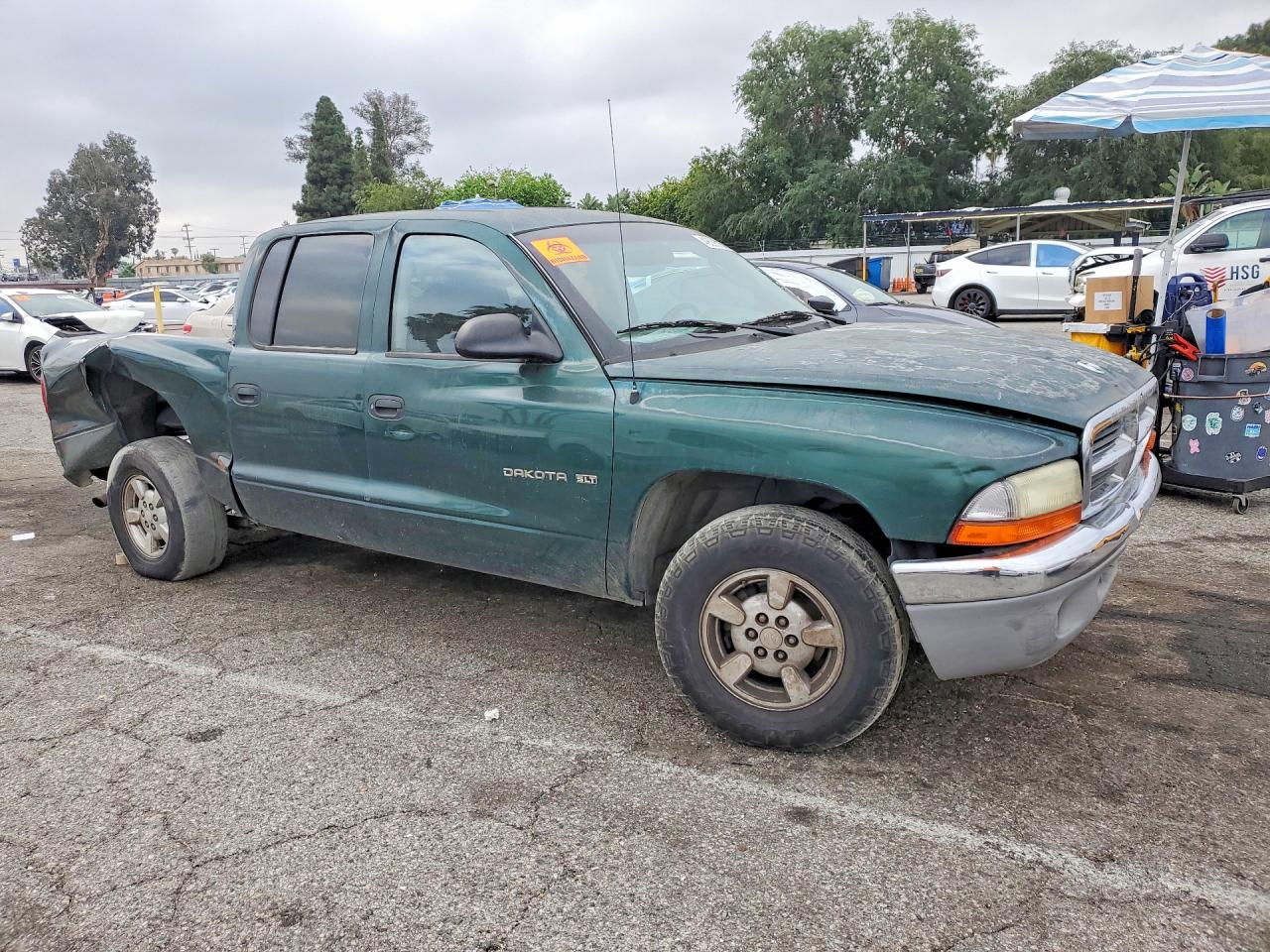 2001 Dodge Dakota Quad Зеленый vin: 1B7HL2AXX1S232306