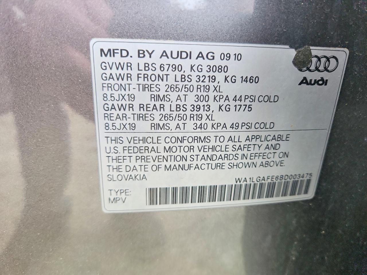 2011 Audi Q7 Premium Plus Gray vin: WA1LGAFE6BD003475