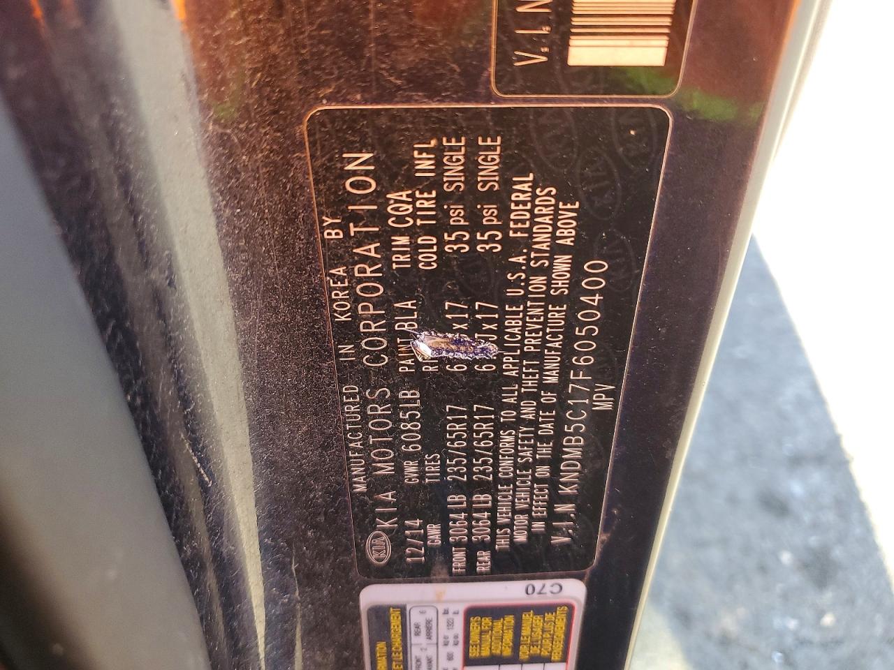 2015 Kia Sedona Lx Blue vin: KNDMB5C17F6050400