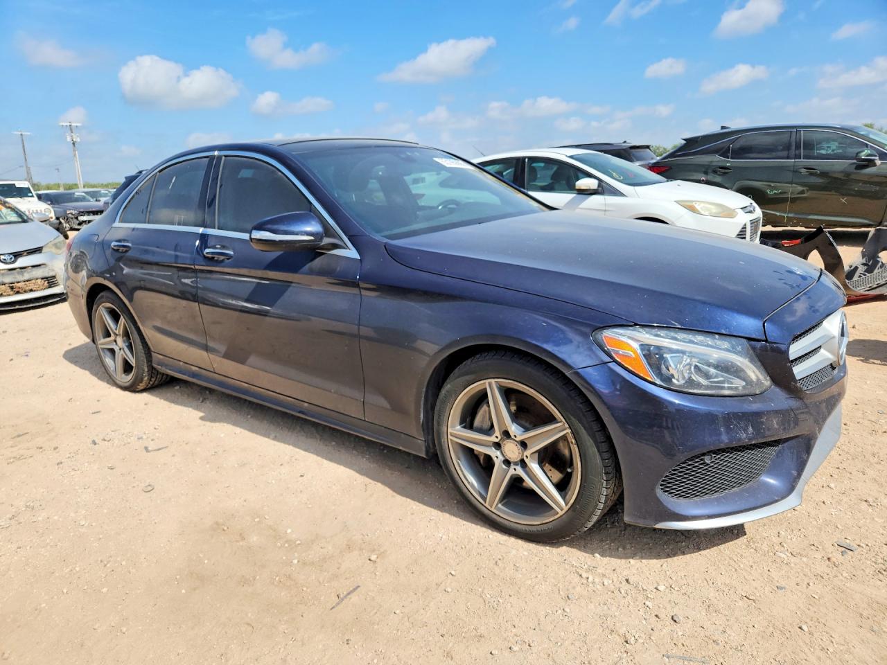 2015 Mercedes-benz C 400 4matic Синий vin: 55SWF6GB9FU009291