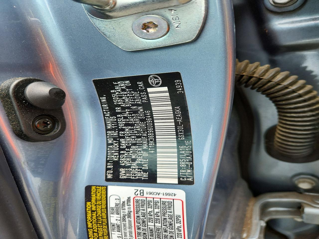 2006 Toyota Avalon Xls Blue vin: 4T1BK36B96U096446